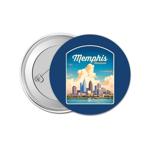 Memphis Tennessee Design A Souvenir Small 1-Inch Button Pin 4 Pack