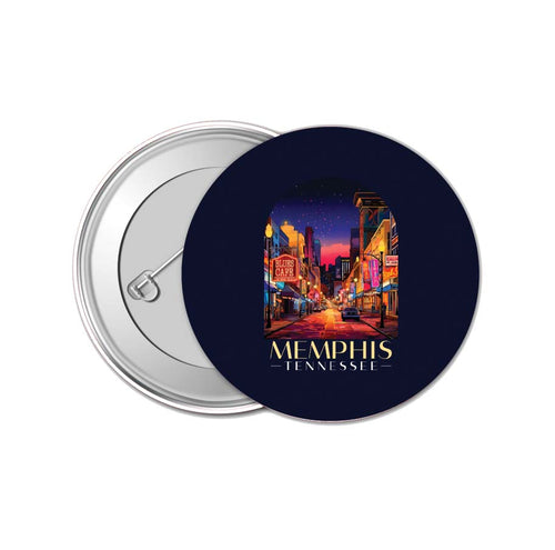 Memphis Tennessee Design C Souvenir Small 1-Inch Button Pin 4 Pack