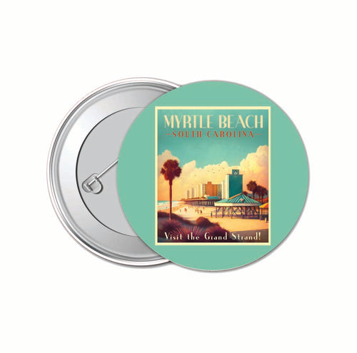 Myrtle Beach South Carolina Design A Souvenir Small 1-Inch Button Pin 4 Pack 