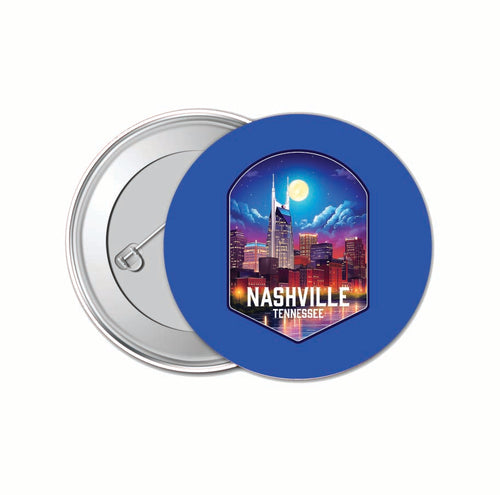 Nashville Tennessee Design D Souvenir Small 1-Inch Button Pin 4 Pack 