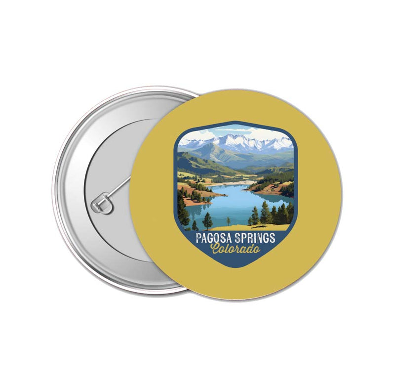 Pagosa Springs Colorado Design B Souvenir Small 1-Inch Button Pin 4 Pack 