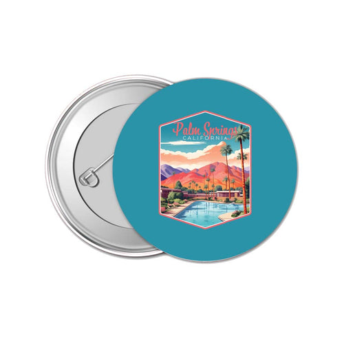 Palm Springs California Design B Souvenir Small 1-Inch Button Pin 4 Pack 