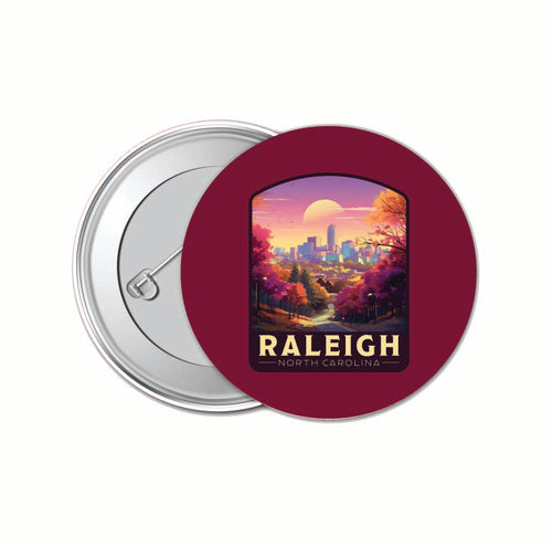 Raleigh North Carolina City of Oaks Design Souvenir Small 1-Inch Button Pin 4 Pack 