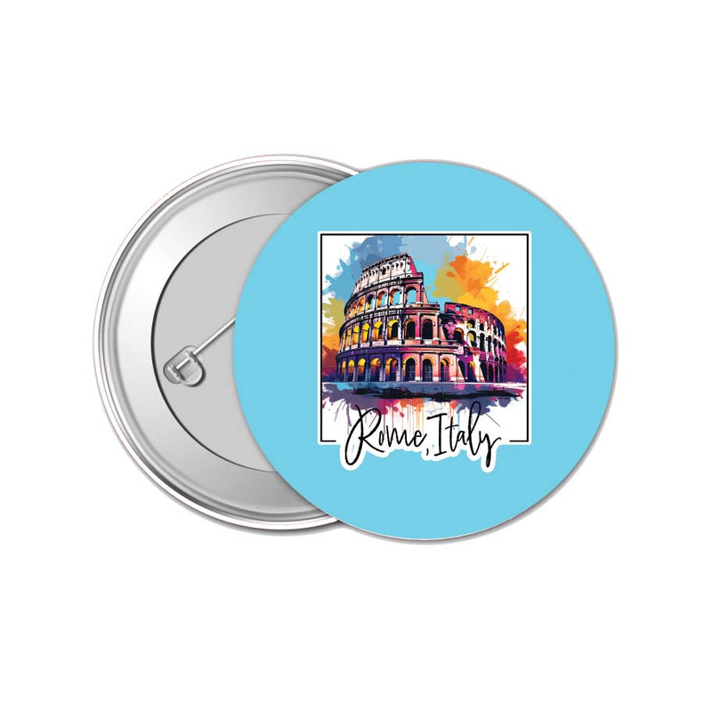 Rome Italy Design A Souvenir Small 1-Inch Button Pin 4 Pack 