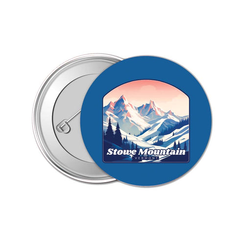 Stowe Mountain Vermont Design A Souvenir Small 1-Inch Button Pin 4 Pack 