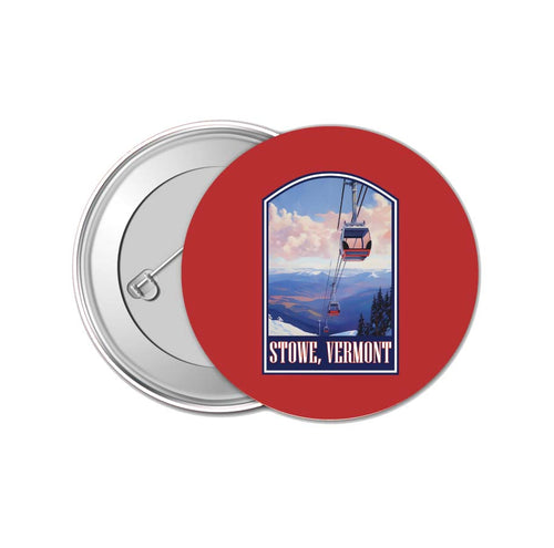 Stowe Mountain Vermont Design B Souvenir Small 1-Inch Button Pin 4 Pack 