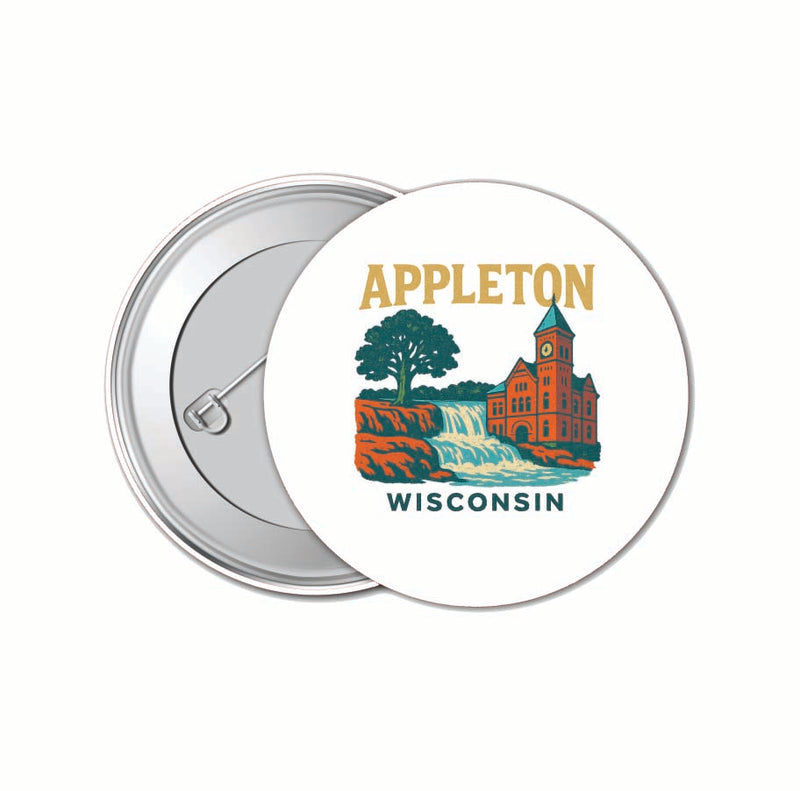 Appleton Wisconsin Vintage Design Souvenir 4 Pack Set - Small Button Pin 1-Inch
