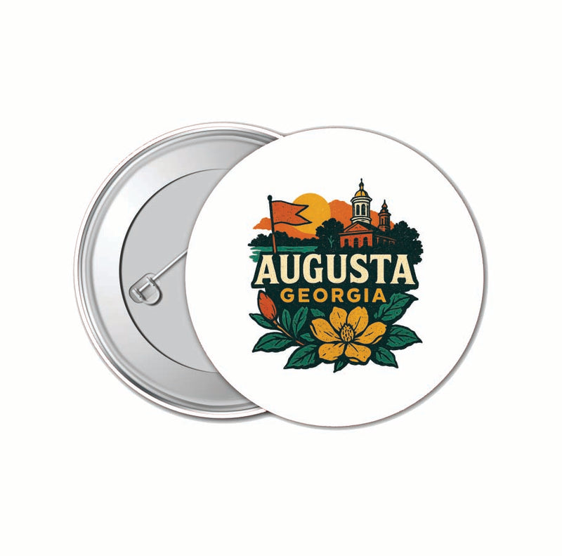Augusta Georgia Vintage Design Souvenir 4 Pack Set - Small Button Pin 1-Inch