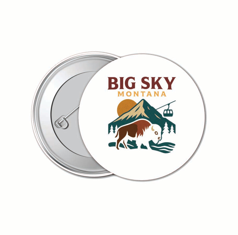 Big Sky Montana Vintage Design Souvenir 4 Pack Set - Small Button Pin 1-Inch