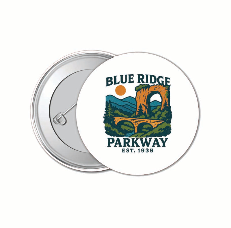 Blue Ridge Parkway Vintage Design Souvenir 4 Pack Set - Small Button Pin 1-Inch