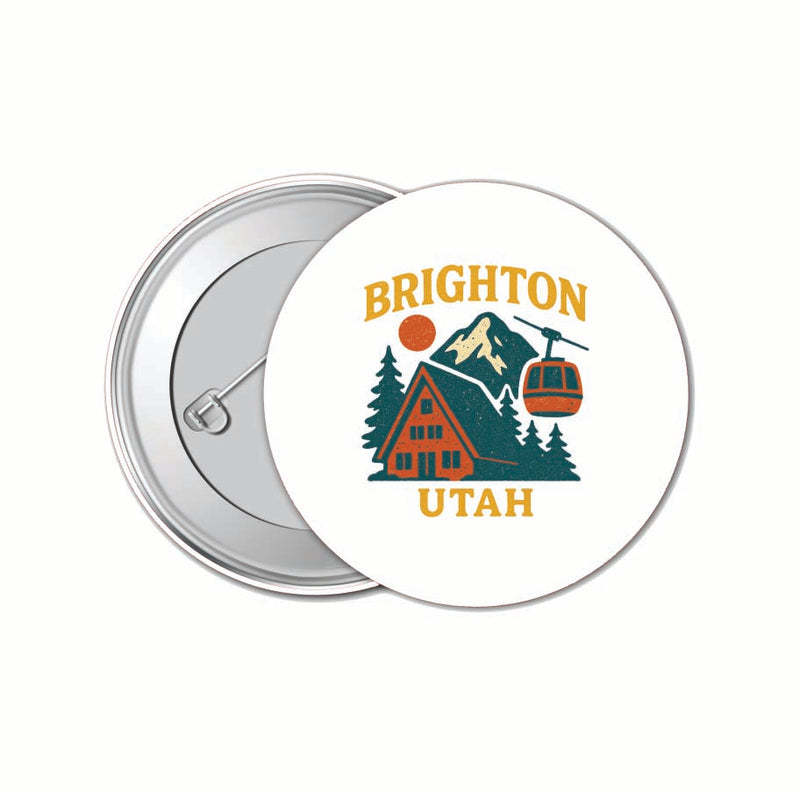 Brighton Utah Vintage Design Souvenir 4 Pack Set - Small Button Pin 1-Inch