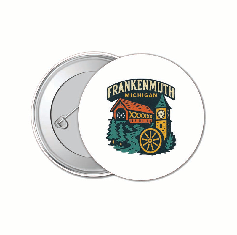 Frankenmuth Michigan Vintage Design Souvenir 4 Pack Set - Small Button Pin 1-Inch
