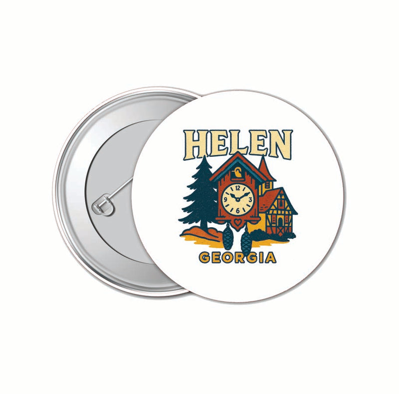 Helen Georgia Vintage Design Souvenir 4 Pack Set - Small Button Pin 1-Inch