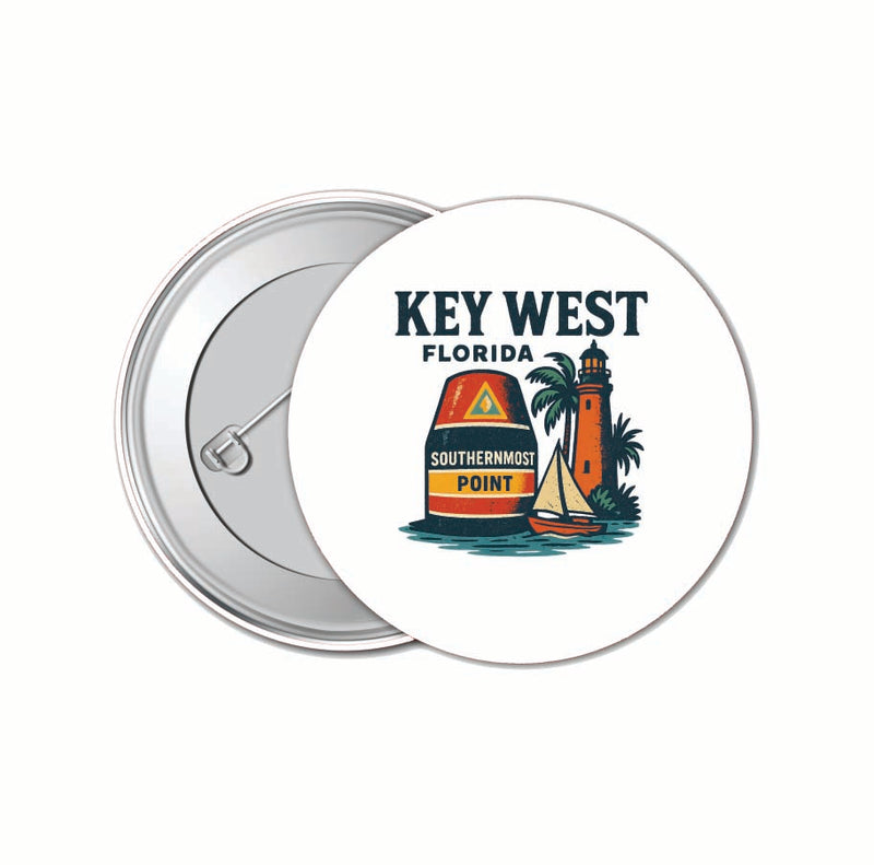 Key West Florida Vintage Design Souvenir 4 Pack Set - Small Button Pin 1-Inch