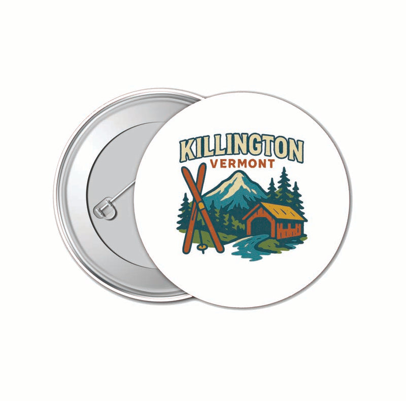 Killington Vermont Vintage Design Souvenir 4 Pack Set - Small Button Pin 1-Inch