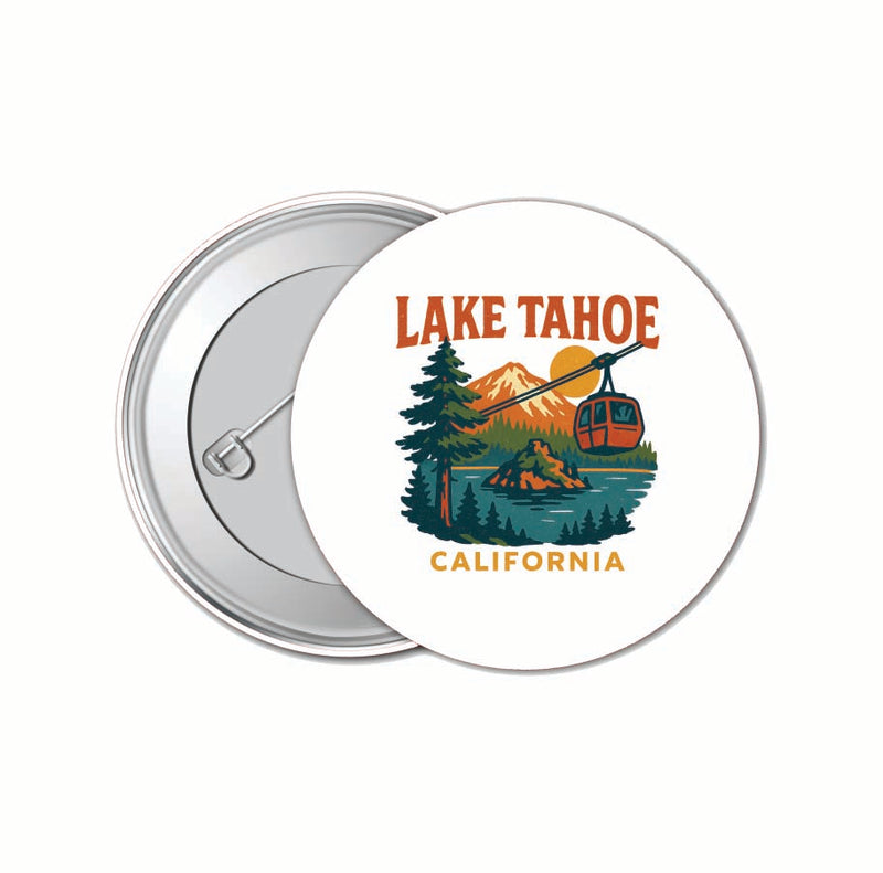 Lake Tahoe California Vintage Design Souvenir 4 Pack Set - Small Button Pin 1-Inch