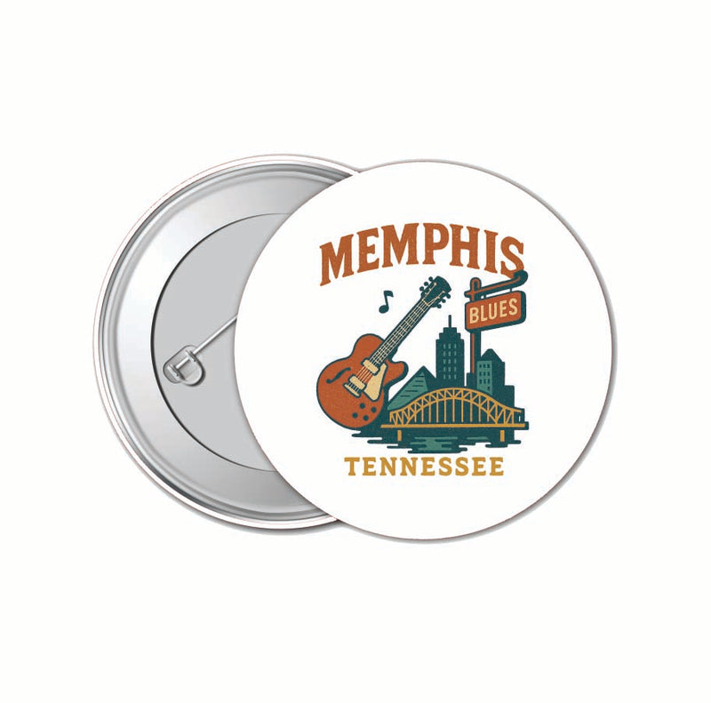 Memphis Tennessee Vintage Design Souvenir 4 Pack Set - Small Button Pin 1-Inch