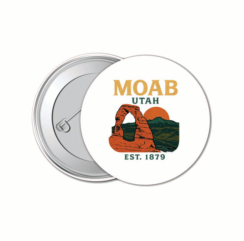 Moab Utah Vintage Design Souvenir 4 Pack Set - Small Button Pin 1-Inch