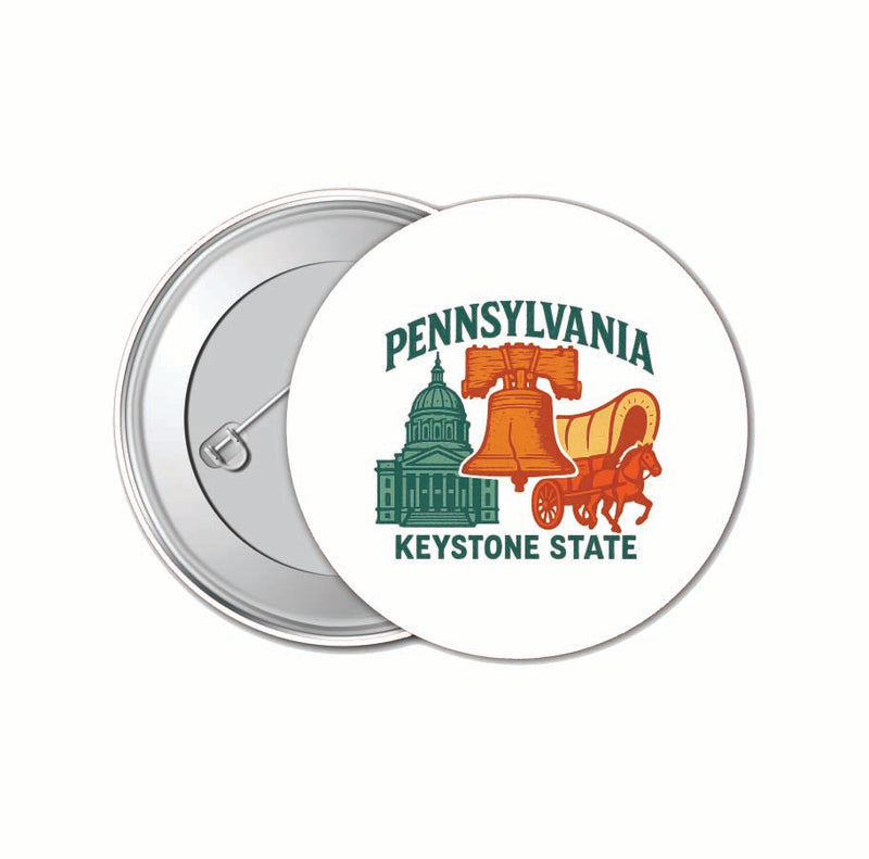 Pennsylvania Vintage Design Souvenir 4 Pack Set - Small Button Pin 1-Inch