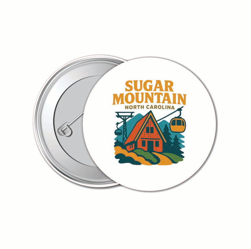 Sugar Mountain North Carolina Vintage Design Souvenir 4 Pack Set - Small Button Pin 1-Inch