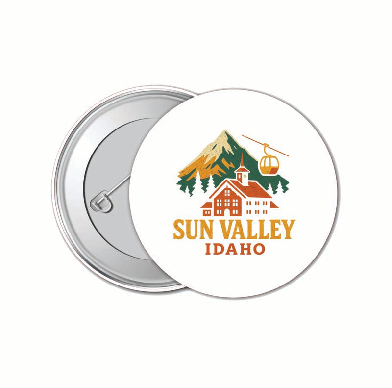 Sun Valley Idaho Vintage Design Souvenir 4 Pack Set - Small Button Pin 1-Inch