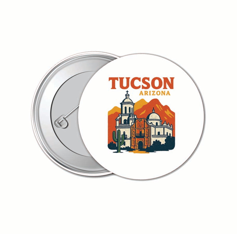 Tucson Arizona Vintage Design Souvenir 4 Pack Set - Small Button Pin 1-Inch