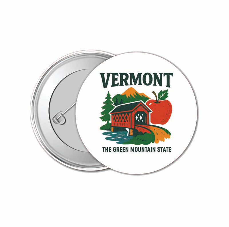 Vermont Vintage Design Souvenir 4 Pack Set - Small Button Pin 1-Inch
