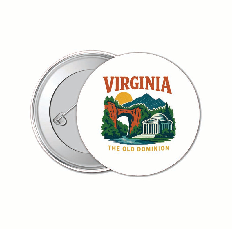 Virginia Vintage Design Souvenir 4 Pack Set - Small Button Pin 1-Inch