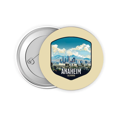 Anaheim California Design A Souvenir Small 2-Inch Button Pin 4 Pack 