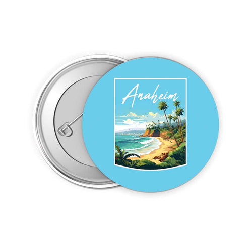 Anaheim California Design B Souvenir Small 2-Inch Button Pin 4 Pack 