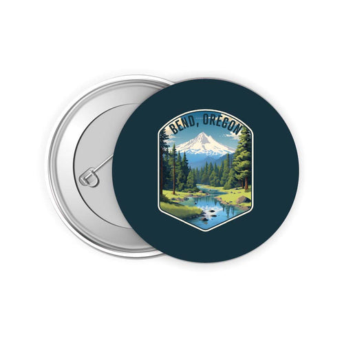 Bend Oregon Design B Souvenir Small 2-Inch Button Pin 4 Pack 