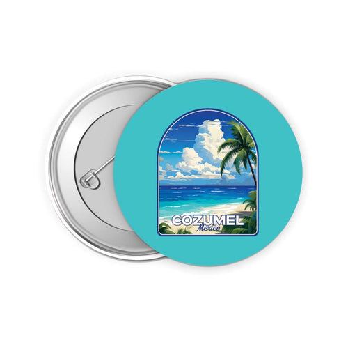 Cozumel Mexico Design C Souvenir Small 2-Inch Button Pin 4 Pack 