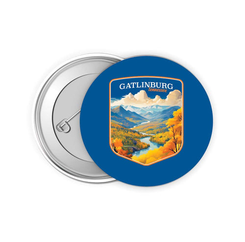 Gatlinburg Tennessee Design D Souvenir Small 2-Inch Button Pin 4 Pack 