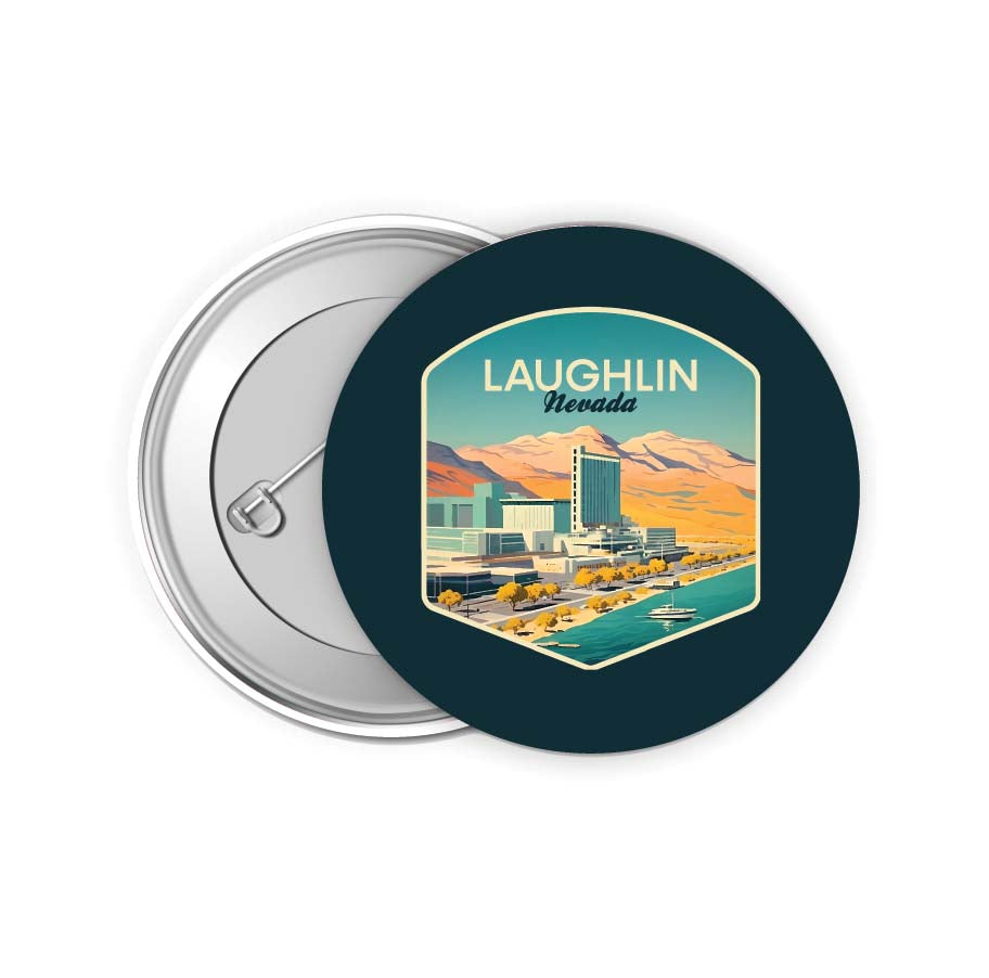 Laughlin Nevada Design A Souvenir Small 2-Inch Button Pin 4 Pack