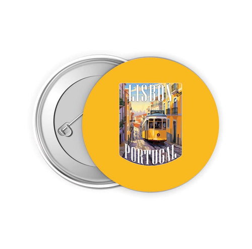 Lisbon Portugal Design A Souvenir Small 2-Inch Button Pin 4 Pack