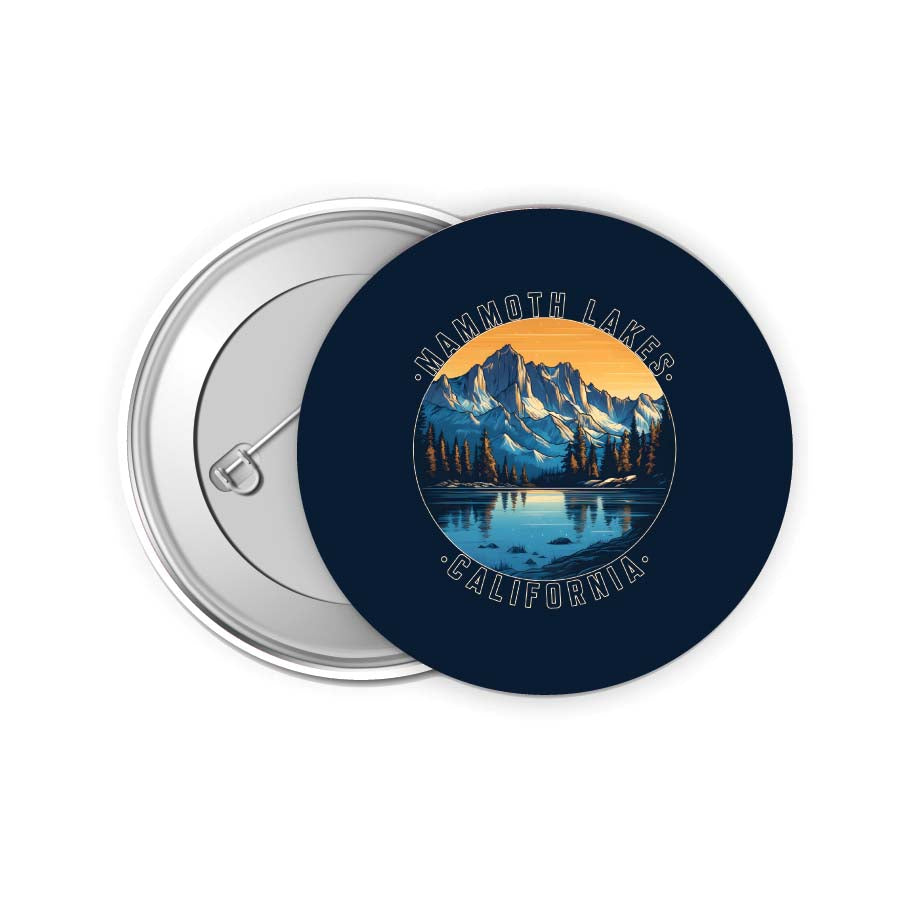 Mammoth Lakes California Design B Souvenir Small 2-Inch Button Pin 4 Pack 