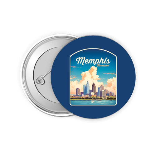 Memphis Tennessee Design A Souvenir Small 2-Inch Button Pin 4 Pack