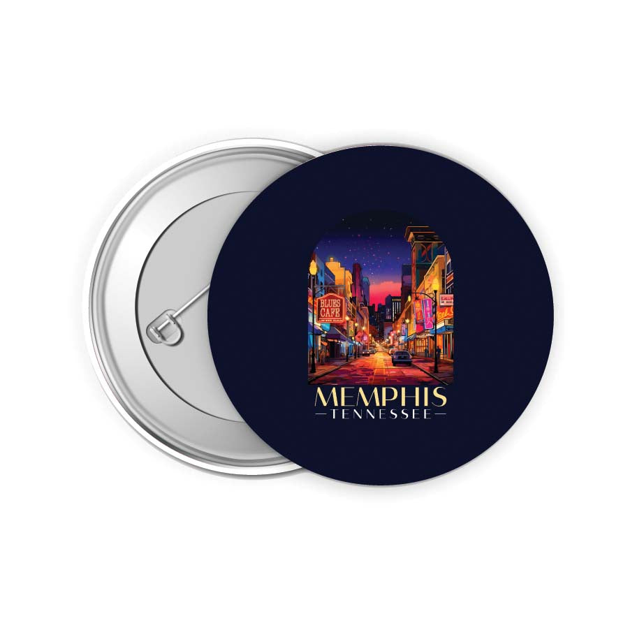 Memphis Tennessee Design C Souvenir Small 2-Inch Button Pin 4 Pack