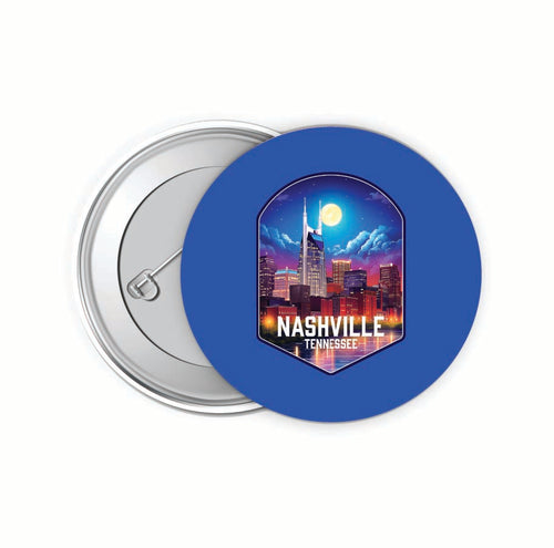 Nashville Tennessee Design D Souvenir Small 2-Inch Button Pin 4 Pack 
