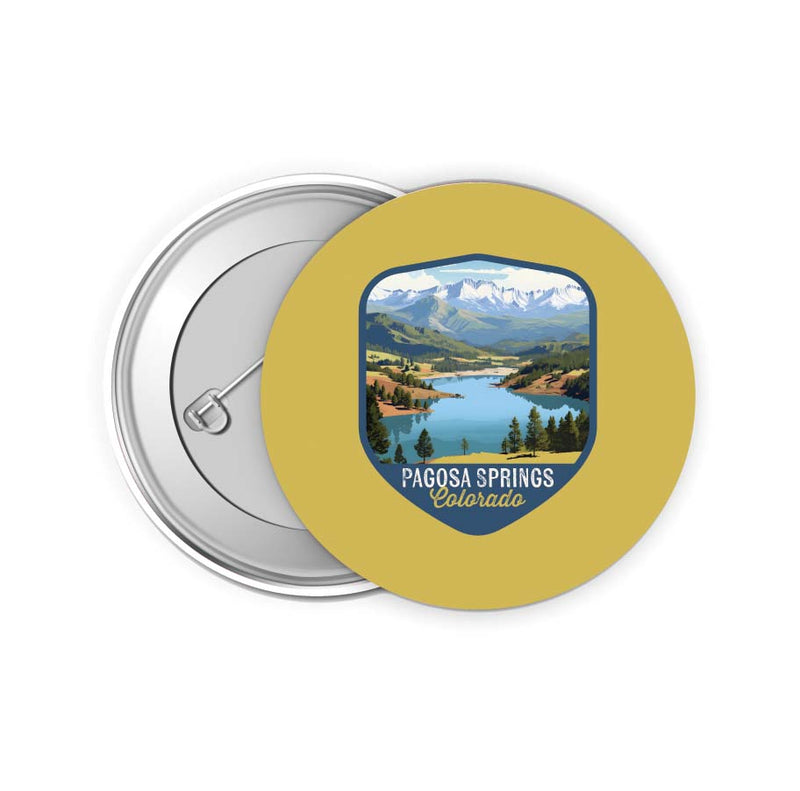 Pagosa Springs Colorado Design B Souvenir Small 2-Inch Button Pin 4 Pack 