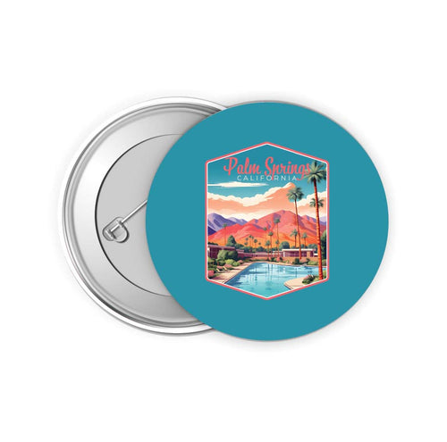 Palm Springs California Design B Souvenir Small 2-Inch Button Pin 4 Pack 