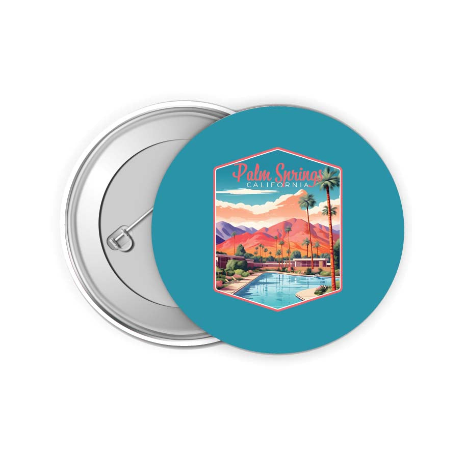 Palm Springs California Design B Souvenir Small 2-Inch Button Pin 4 Pack 