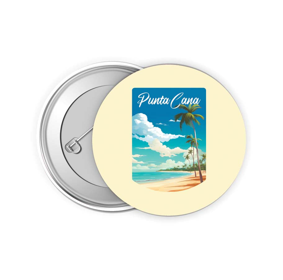 Punta Cana Dominican Republic Design D Souvenir Small 2-Inch Button Pin 4 Pack 