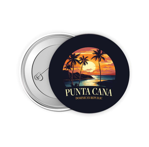 Punta Cana Dominican Republic Design E Souvenir Small 2-Inch Button Pin 4 Pack 