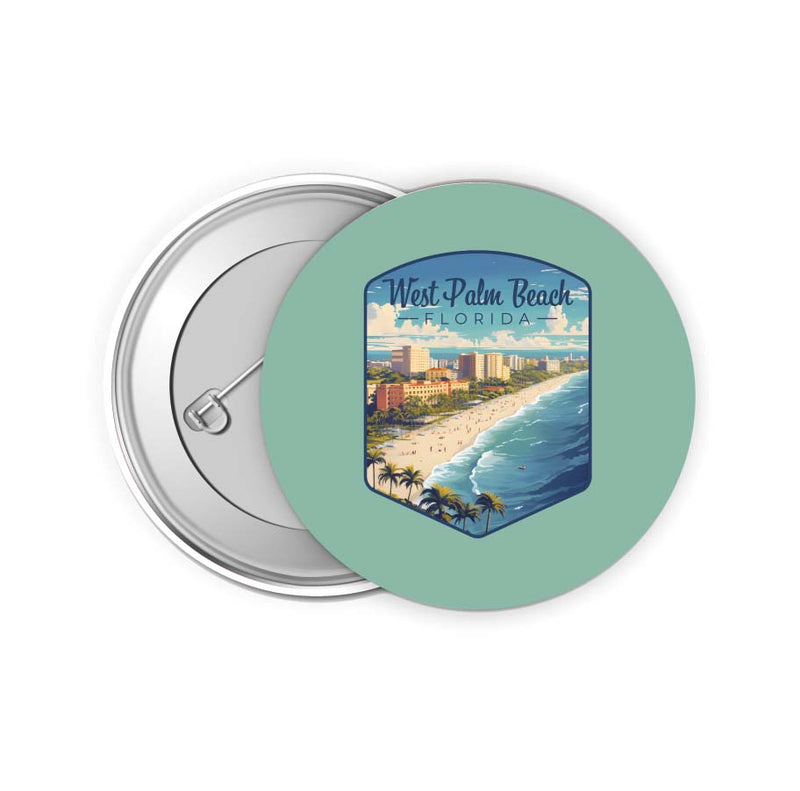 West Palm Beach Florida Design A Souvenir Small 2-Inch Button Pin 4 Pack 