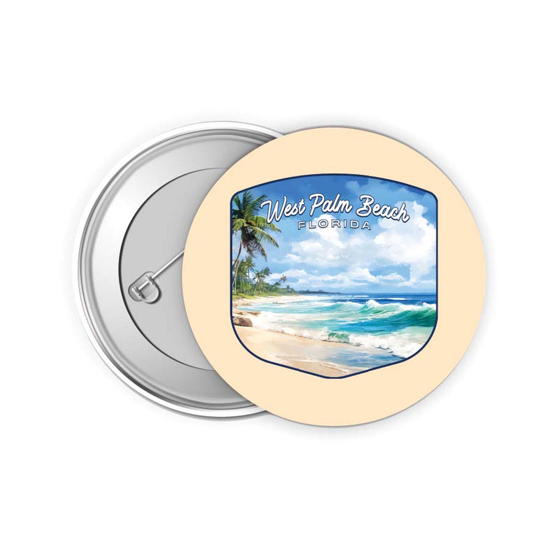 West Palm Beach Florida Design B Souvenir Small 2-Inch Button Pin 4 Pack 