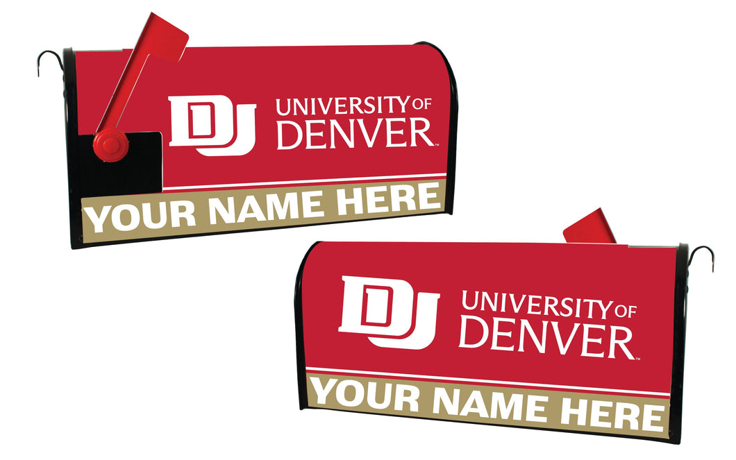 University of Denver Pioneers NCAA Officially Licensed Mailbox Cover Customizable With Your Name