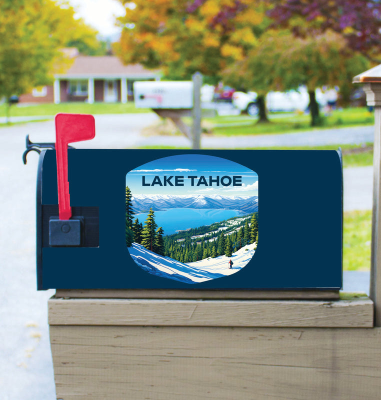 Lake Tahoe Ski Design D Souvenir Magnetic Mailbox Cover 