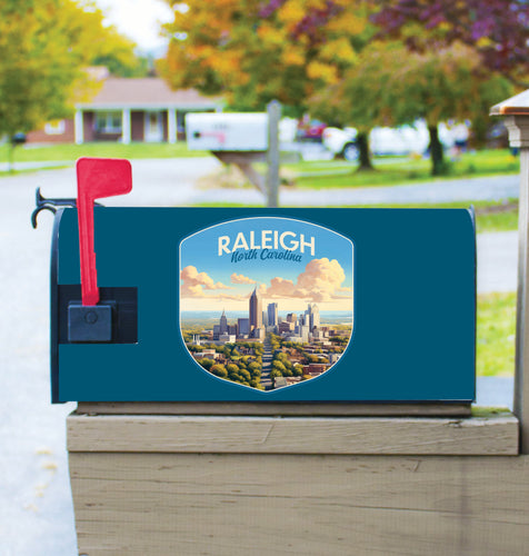 Raleigh North Carolina Daytime Cityscape Design Souvenir Magnetic Mailbox Cover 