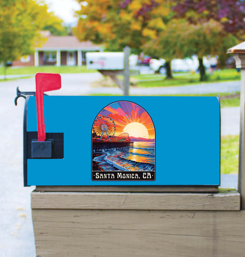 Santa Monica California Design B Souvenir Magnetic Mailbox Cover 